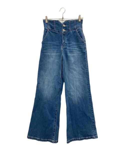 Snidel（スナイデル）Snidel (スナイデル) ハイウエストフレアデニムパンツ ブルー 未使用品の古着・服飾アイテム