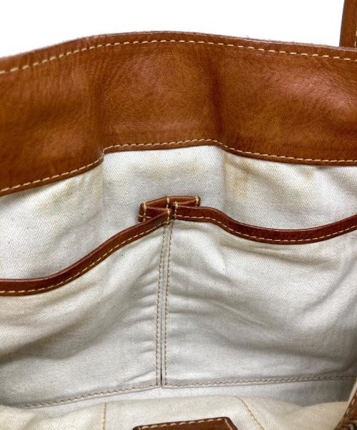 genten（ゲンテン）genten (ゲンテン) レザートートバッグ ブラウンの古着・服飾アイテム