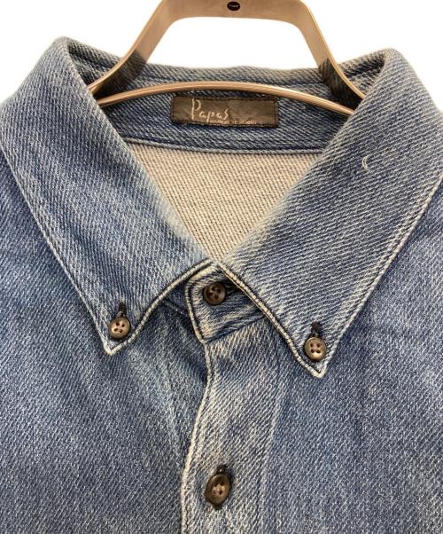 PAPAS（パパス）PAPAS (パパス) B.D.ツイルインディゴシャツ ブルー サイズ:SIZE 50の古着・服飾アイテム