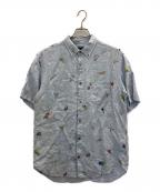 PAPAS PLUSパパスプラス）の古着「s/s linen shirts」｜ブルー