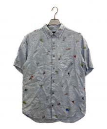 PAPAS PLUS（パパスプラス）の古着「s/s linen shirts」｜ブルー