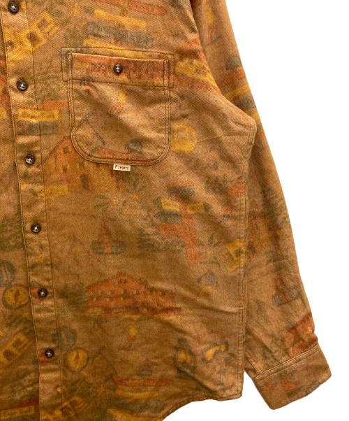 PAPAS（パパス）PAPAS (パパス) B.D. yak wool shirts ブラウン サイズ:48の古着・服飾アイテム