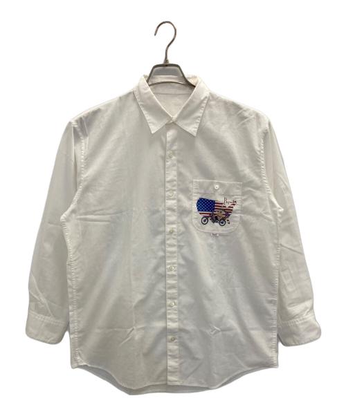 PAPAS（パパス）PAPAS (パパス) ツーリングベアポケットシャツ ホワイト サイズ:SIZE 50の古着・服飾アイテム