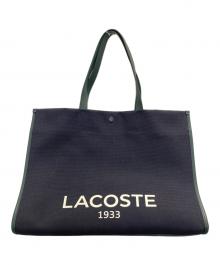LACOSTE（ラコステ）の古着「ヘリテージキャンバス テニススタイルトートバッグ」｜ネイビー
