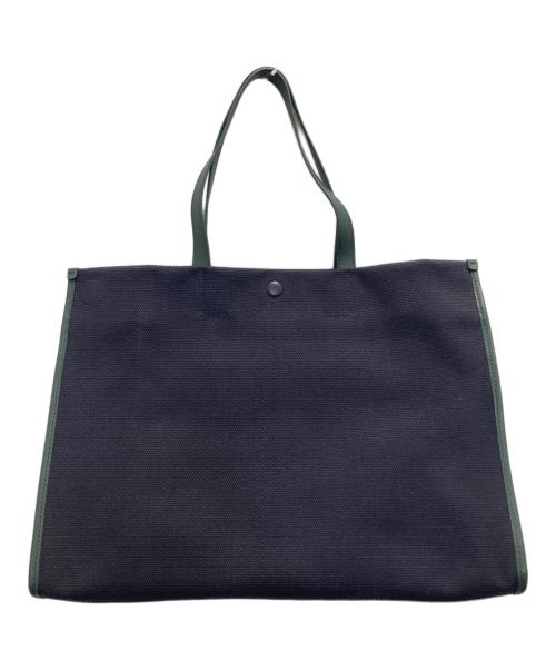 LACOSTE（ラコステ）LACOSTE (ラコステ) ヘリテージキャンバス テニススタイルトートバッグ ネイビーの古着・服飾アイテム