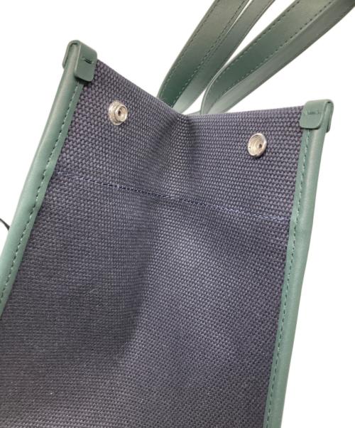 LACOSTE（ラコステ）LACOSTE (ラコステ) ヘリテージキャンバス テニススタイルトートバッグ ネイビーの古着・服飾アイテム