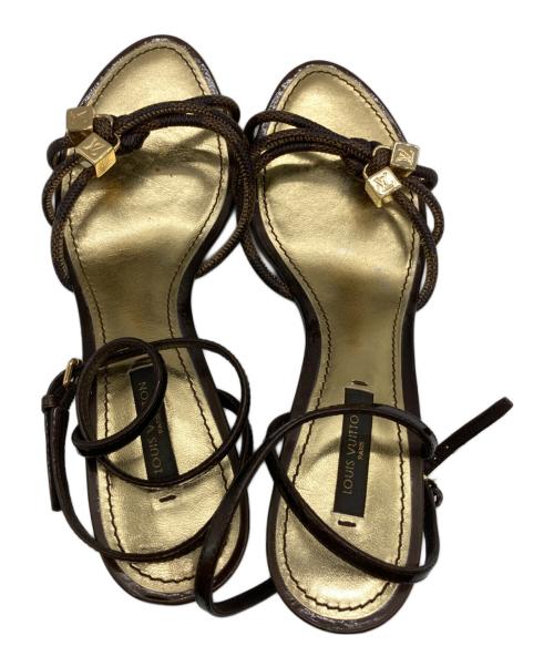 LOUIS VUITTON（ルイ ヴィトン）LOUIS VUITTON (ルイ ヴィトン) ウェッジソールサンダル ブラウン サイズ:37の古着・服飾アイテム