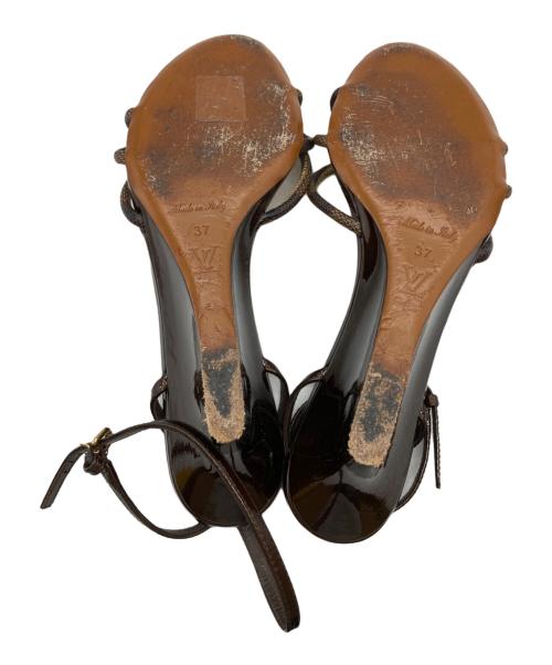 LOUIS VUITTON（ルイ ヴィトン）LOUIS VUITTON (ルイ ヴィトン) ウェッジソールサンダル ブラウン サイズ:37の古着・服飾アイテム