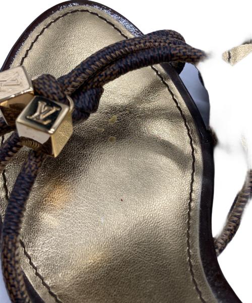 LOUIS VUITTON（ルイ ヴィトン）LOUIS VUITTON (ルイ ヴィトン) ウェッジソールサンダル ブラウン サイズ:37の古着・服飾アイテム
