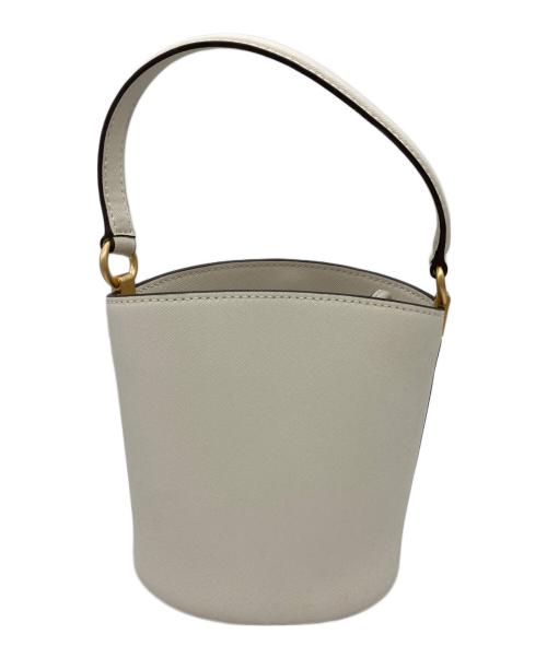 TORY BURCH（トリーバーチ）TORY BURCH (トリーバーチ) Robinson ミニレザーバケツバック ホワイトの古着・服飾アイテム