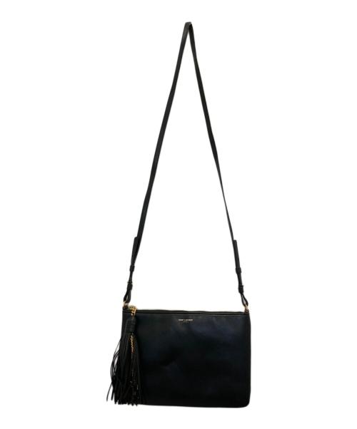 Saint Laurent Paris（サンローランパリ）Saint Laurent Paris (サンローランパリ) タッセル付きショルダーポーチ ブラックの古着・服飾アイテム