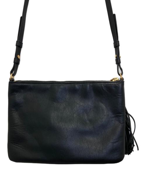 Saint Laurent Paris（サンローランパリ）Saint Laurent Paris (サンローランパリ) タッセル付きショルダーポーチ ブラックの古着・服飾アイテム