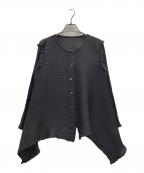 me ISSEY MIYAKEミーイッセイ ミヤケ）の古着「裾フレアプリーツカーディガン」｜オリーブ