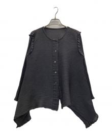 me ISSEY MIYAKE（ミーイッセイ ミヤケ）の古着「裾フレアプリーツカーディガン」｜オリーブ
