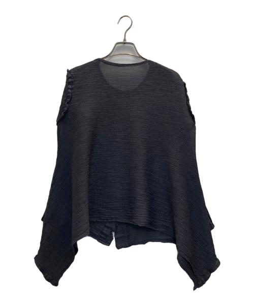 me ISSEY MIYAKE（ミーイッセイ ミヤケ）me ISSEY MIYAKE (ミーイッセイ ミヤケ) 裾フレアプリーツカーディガン オリーブ サイズ:表記なしの古着・服飾アイテム