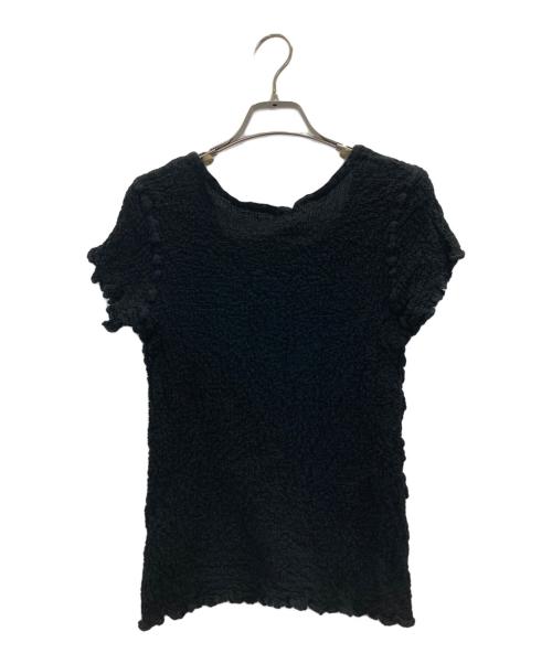 me ISSEY MIYAKE（ミーイッセイ ミヤケ）me ISSEY MIYAKE (ミーイッセイ ミヤケ) プリーツカットソー ブラック サイズ:不明の古着・服飾アイテム