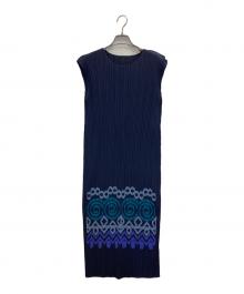 PLEATS PLEASE（プリーツプリーズ）の古着「ワンピース」｜ネイビー