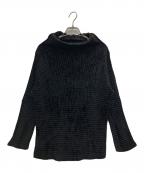 me ISSEY MIYAKEミーイッセイ ミヤケ）の古着「ベロアプリーツトップ」｜ブラック