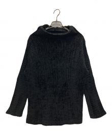 me ISSEY MIYAKE（ミーイッセイ ミヤケ）の古着「ベロアプリーツトップ」｜ブラック