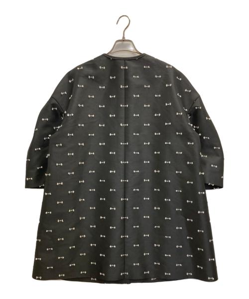 UNITED ARROWS（ユナイテッドアローズ）UNITED ARROWS (ユナイテッドアローズ) リボンカット ジャガード コート ブラック サイズ:38の古着・服飾アイテム