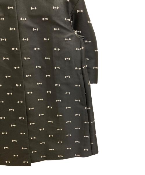 UNITED ARROWS（ユナイテッドアローズ）UNITED ARROWS (ユナイテッドアローズ) リボンカット ジャガード コート ブラック サイズ:38の古着・服飾アイテム