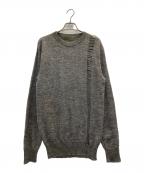 Y's for menワイズフォーメン）の古着「00s mohair brend line damage knit」｜ブラウン