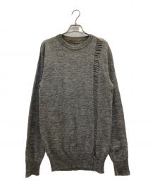 Y's for men（ワイズフォーメン）の古着「00s mohair brend line damage knit」｜ブラウン
