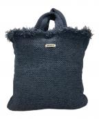 NKNITニット）の古着「フリンジニットビッグバッグ」｜ネイビー