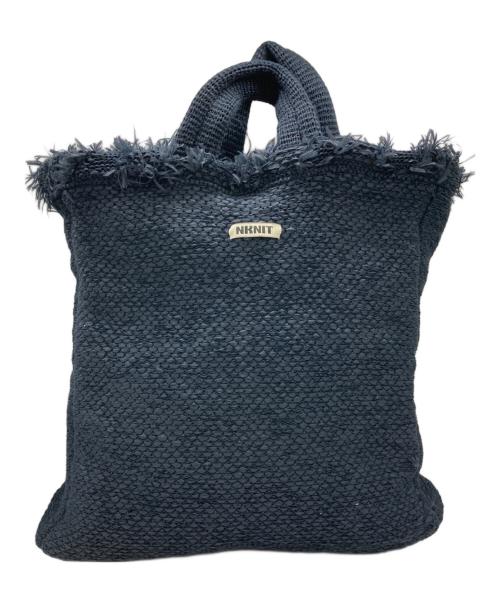 NKNIT（ンニット）NKNIT (ンニット) フリンジニットビッグバッグ ネイビーの古着・服飾アイテム