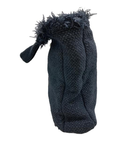 NKNIT（ンニット）NKNIT (ンニット) フリンジニットビッグバッグ ネイビーの古着・服飾アイテム