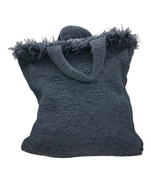 NKNIT（ンニット）NKNIT (ンニット) フリンジニットビッグバッグ ネイビーの古着・服飾アイテム
