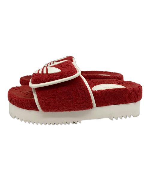 GUCCI（グッチ）GUCCI (グッチ) adidas (アディダス) GGプラットフォームサンダル レッド サイズ:23の古着・服飾アイテム