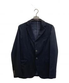 EMPORIO ARMANI（エンポリオアルマーニ）の古着「チェックテーラードジャケット」｜ブルー