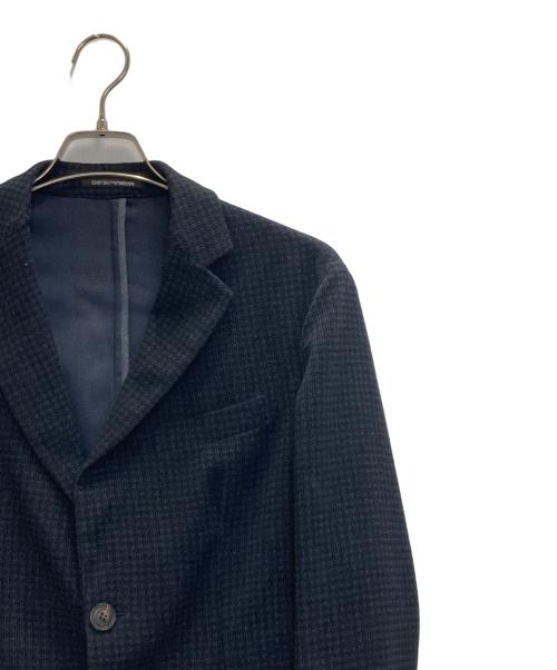 EMPORIO ARMANI（エンポリオアルマーニ）EMPORIO ARMANI (エンポリオアルマーニ) チェックテーラードジャケット ブルー サイズ:46の古着・服飾アイテム