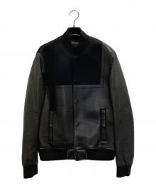 EMPORIO ARMANI（エンポリオアルマーニ）の古着「切替ラムレザーブルゾン」｜ブラック