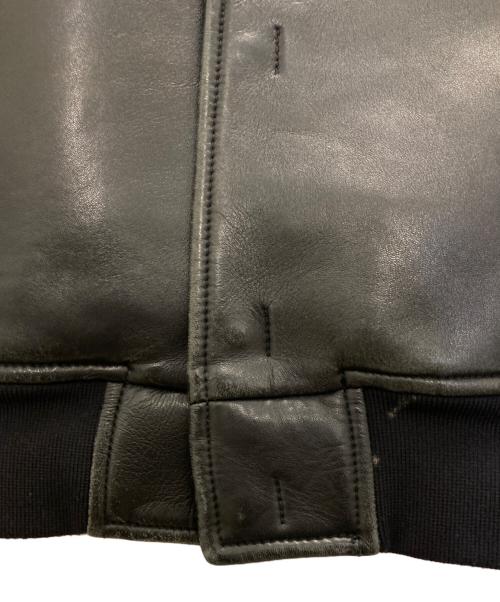 EMPORIO ARMANI（エンポリオアルマーニ）EMPORIO ARMANI (エンポリオアルマーニ) 切替ラムレザーブルゾン ブラック サイズ:48の古着・服飾アイテム