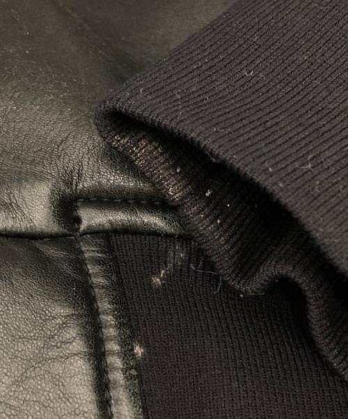 EMPORIO ARMANI（エンポリオアルマーニ）EMPORIO ARMANI (エンポリオアルマーニ) 切替ラムレザーブルゾン ブラック サイズ:48の古着・服飾アイテム