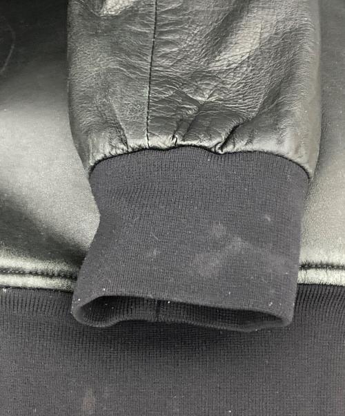 EMPORIO ARMANI（エンポリオアルマーニ）EMPORIO ARMANI (エンポリオアルマーニ) 切替ラムレザーブルゾン ブラック サイズ:48の古着・服飾アイテム