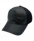 BRIEFINGブリーフィング）の古着「SH MS LEATHER MESH CAP」｜ブラック