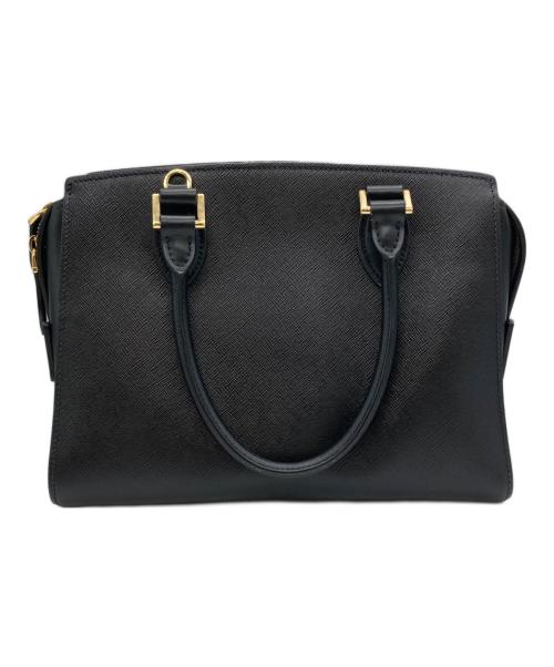 PRADA（プラダ）PRADA (プラダ) ガレリア サフィアーノレザー ミディアムバッグ ブラックの古着・服飾アイテム