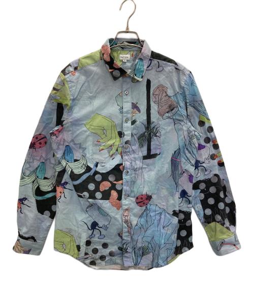 PAUL SMITH（ポールスミス）Paul Smith (ポールスミス) アートプリントシャツ ブルー サイズ:SIZE XLの古着・服飾アイテム