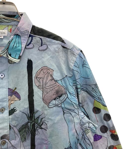 PAUL SMITH（ポールスミス）Paul Smith (ポールスミス) アートプリントシャツ ブルー サイズ:SIZE XLの古着・服飾アイテム