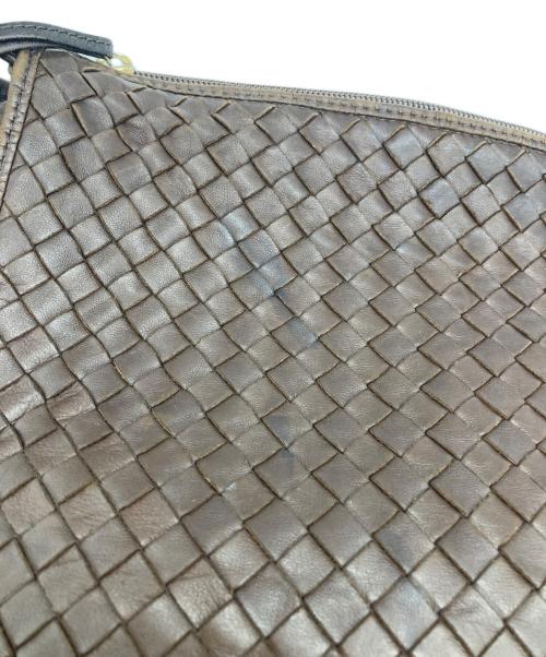BOTTEGA VENETA（ボッテガベネタ）BOTTEGA VENETA (ボッテガベネタ) イントレチャートショルダーバッグ ブラウンの古着・服飾アイテム