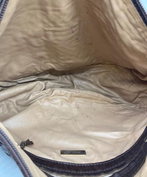 BOTTEGA VENETA（ボッテガベネタ）BOTTEGA VENETA (ボッテガベネタ) イントレチャートショルダーバッグ ブラウンの古着・服飾アイテム