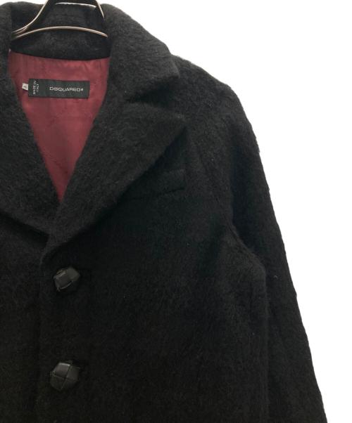 DSQUARED2（ディースクエアード）DSQUARED2 (ディースクエアード) シャギーチェスターコート ブラック サイズ:40の古着・服飾アイテム