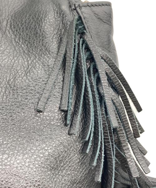 maje（マージュ）maje (マージュ) レザーフリンジ2WAYバッグ ブラックの古着・服飾アイテム