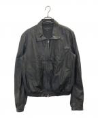 GUCCIグッチ）の古着「ダブルジップレザースイングトップ」｜ブラック