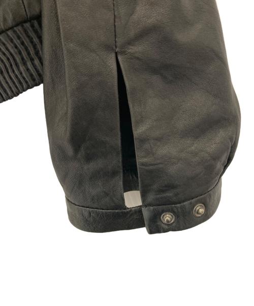 GUCCI（グッチ）GUCCI (グッチ) ダブルジップレザースイングトップ ブラック サイズ:48の古着・服飾アイテム