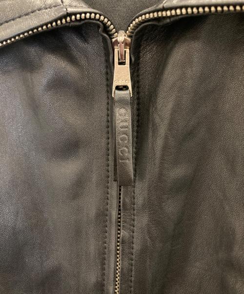 GUCCI（グッチ）GUCCI (グッチ) ダブルジップレザースイングトップ ブラック サイズ:48の古着・服飾アイテム