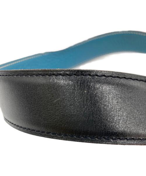 HERMES（エルメス）HERMES (エルメス) Hバックルコンスタンスベルト ブルー×ブラック サイズ:SIZE85の古着・服飾アイテム